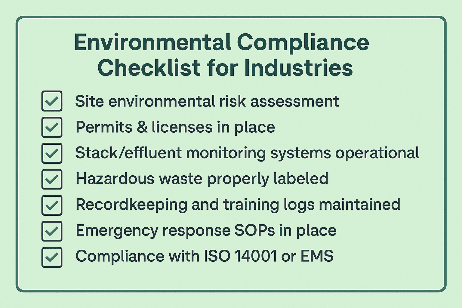 Environmental Compliance Checklist for Industries